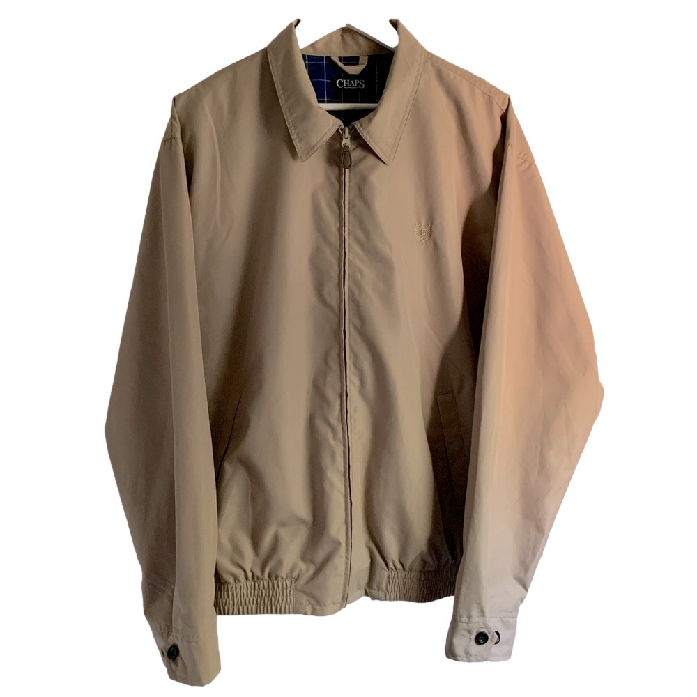 🧥 Chaps Harrington Jacket Tan Full Zip Cotton Jacket XL NWOT